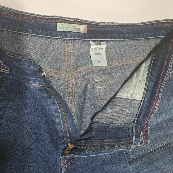 Vintage levis 515 Size 18 Capri Jeans Cuffed Retro blue denim flap back pockets - Picture 4 of 10
